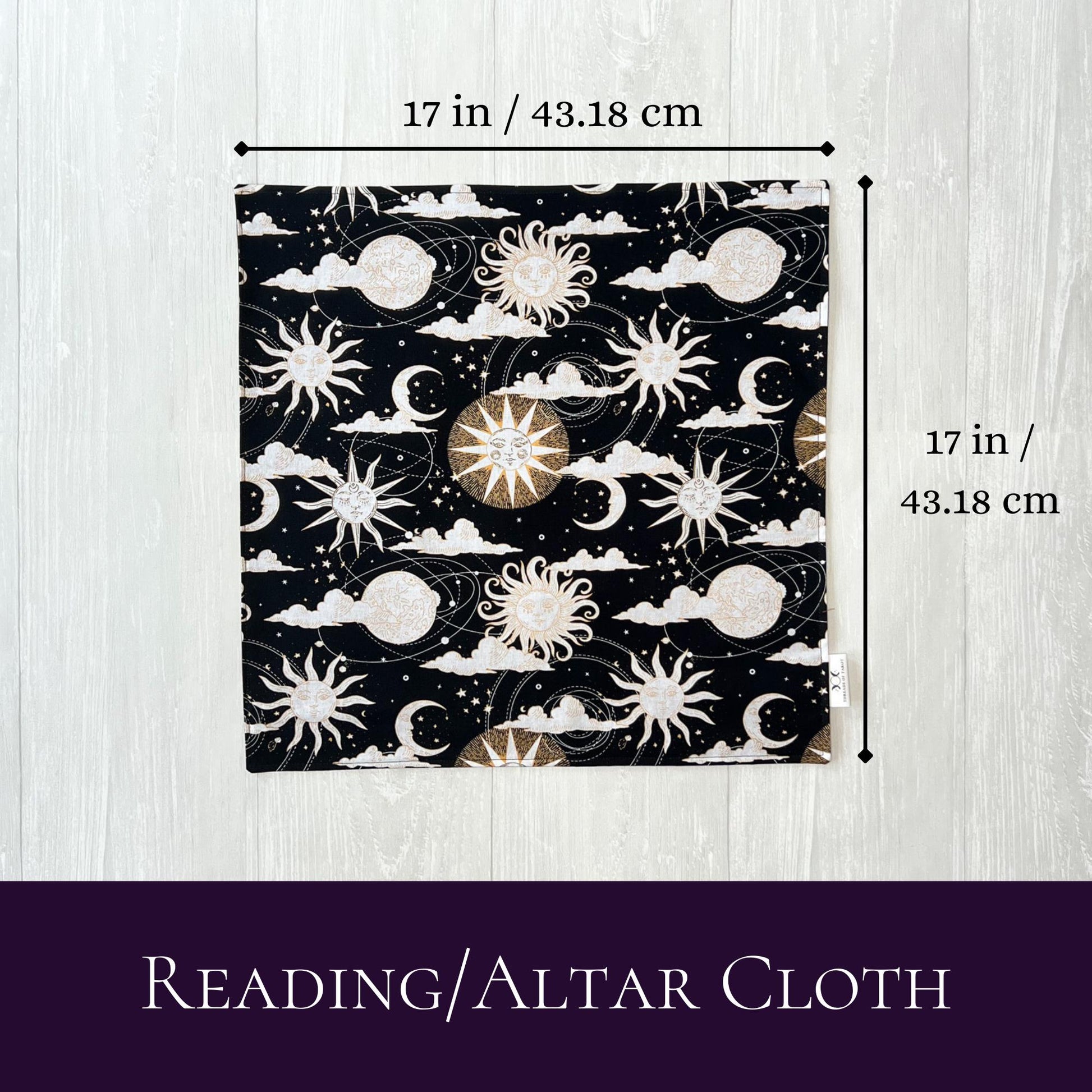 Celestial Altar Cloth, Sun & Moon Tarot Ritual Cloth, Rune Casting, Tarot Reading Supplies, Pagan Witchcraft Wiccan Gifts, Divination Tools