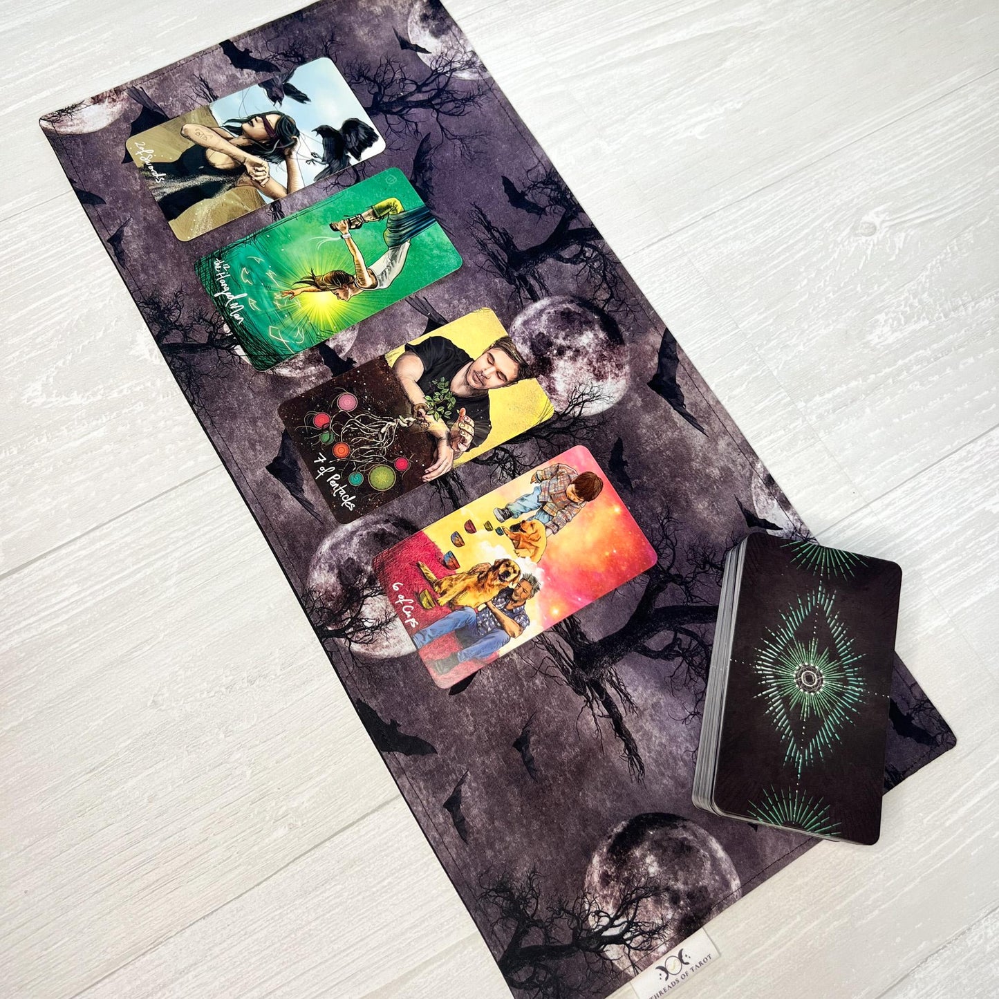 Witchy Altar Cloth, Spooky Forest Tarot Reading Cloth, Earthy Tarot Reading Supplies and Accessories, Rune Casting Cloth, Tarot Reader Gifts