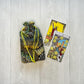 Large Feather Tarot Bag, Yellow Lined Drawstring Pouch, Tarot Deck Storage Holder, Pagan Witchcraft Wiccan Divination Tools Gifts & Supplies