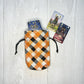 Mini Checkered Tarot Deck Bag, Drawstring Pouch, Pocket Tarot, Dice Rune Crystal Bag, Witchcraft & Wiccan Supplies Gift, Divination Tools