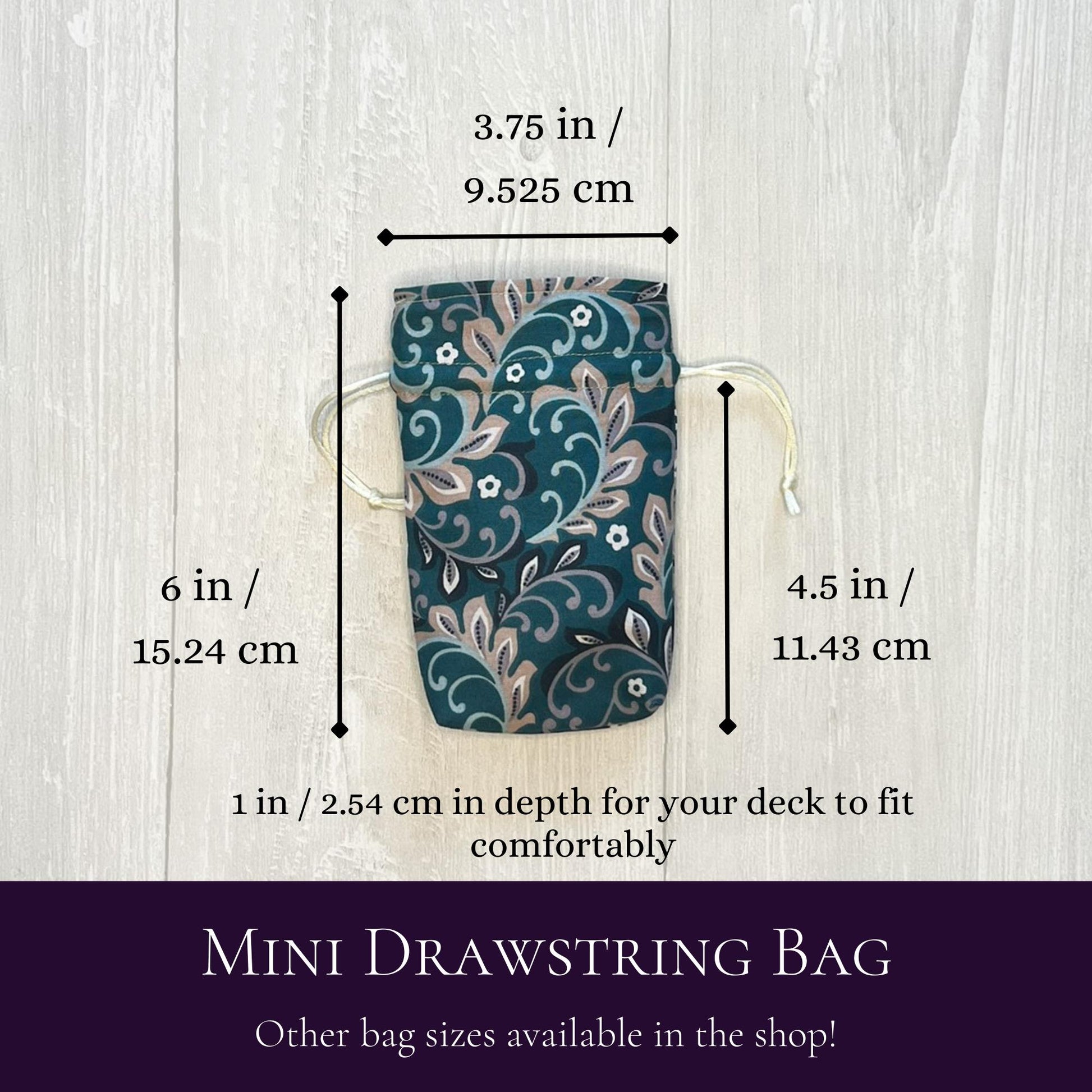 Mini Floral Tarot Bag, Drawstring Pouch, Tarot Deck Storage Holder, Standard Tarot Case, Pagan Witchcraft Divination Tools Gifts & Supplies