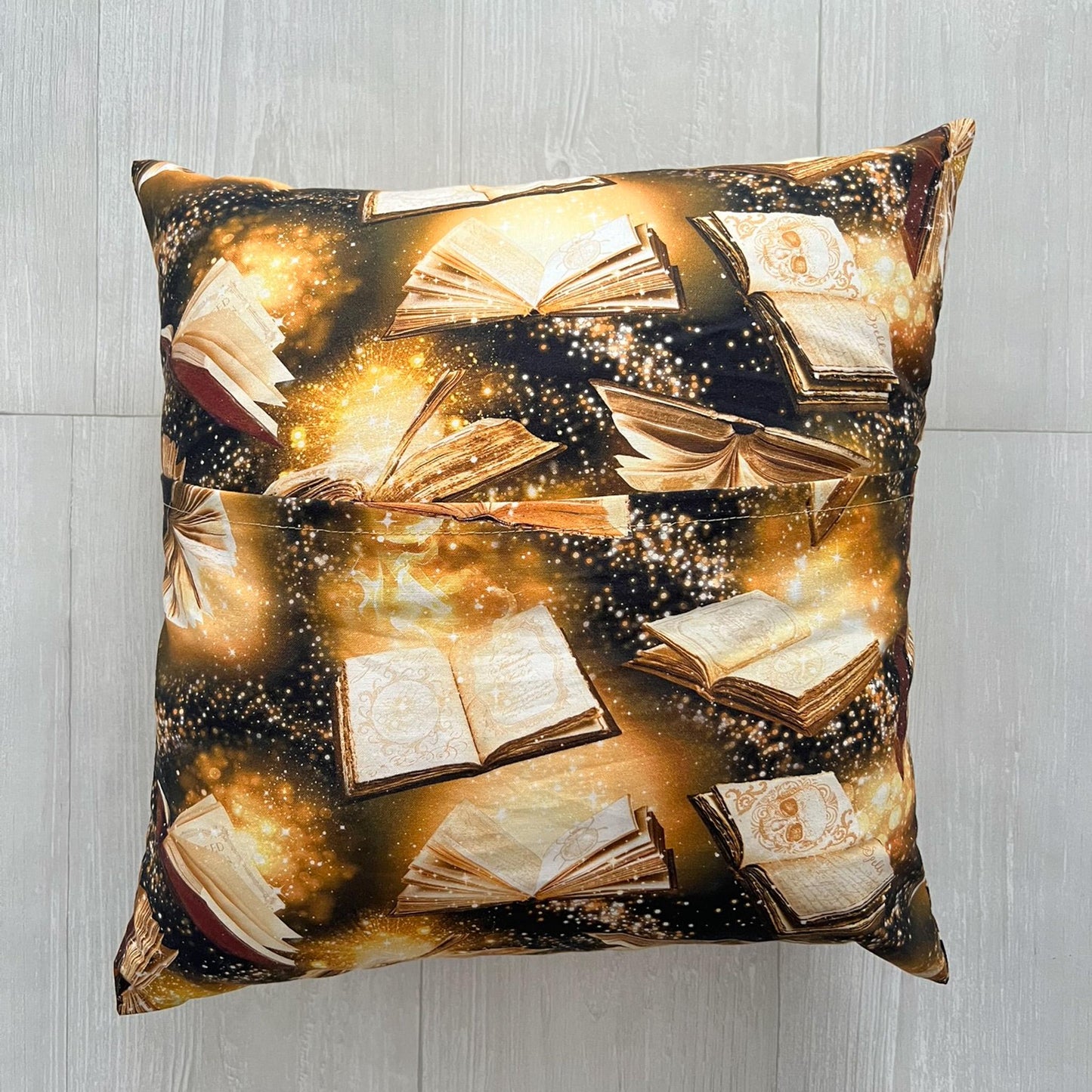 Witchy Throw Pillow, Book of Shadow Pillow Case & Insert, Halloween Home Decor, 15x15 Handmade Pillow Cover