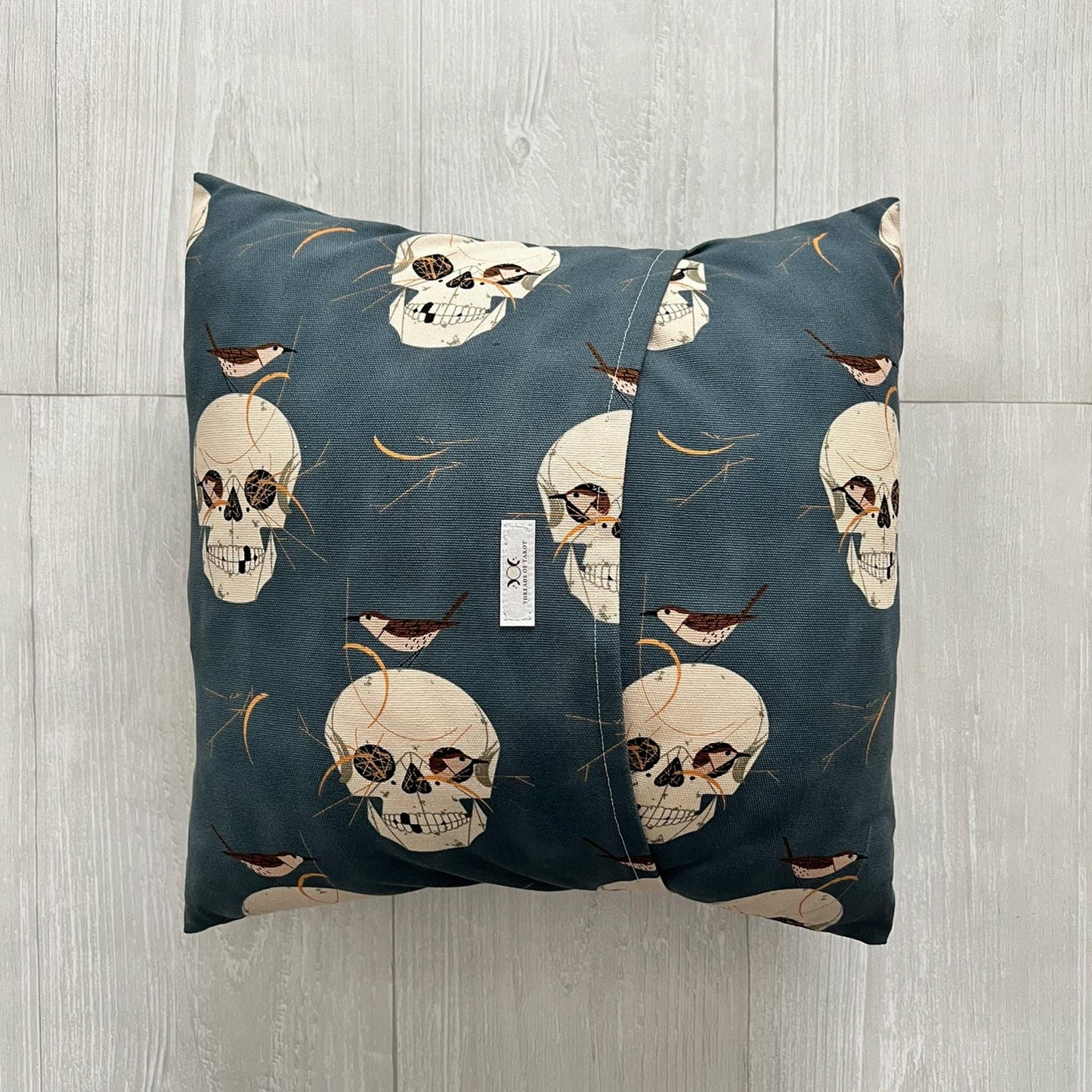Witchy Skull Throw Pillow, Accent Pillow Case & Insert, Halloween Home Decor, 13x13 Handmade Pillow Cover