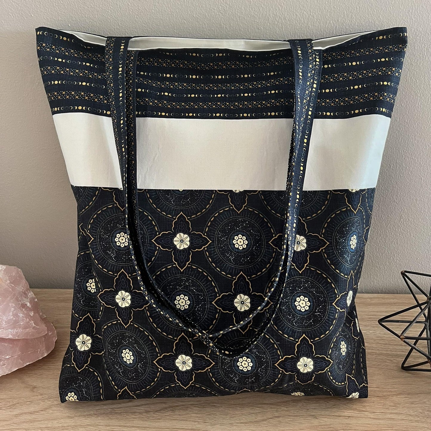 Celestial Tote Bag, Astrological Moon Phase Shoulder Bag, Witchy Tarot Tote Bag, Overnight Tote Bag, Witch Bag