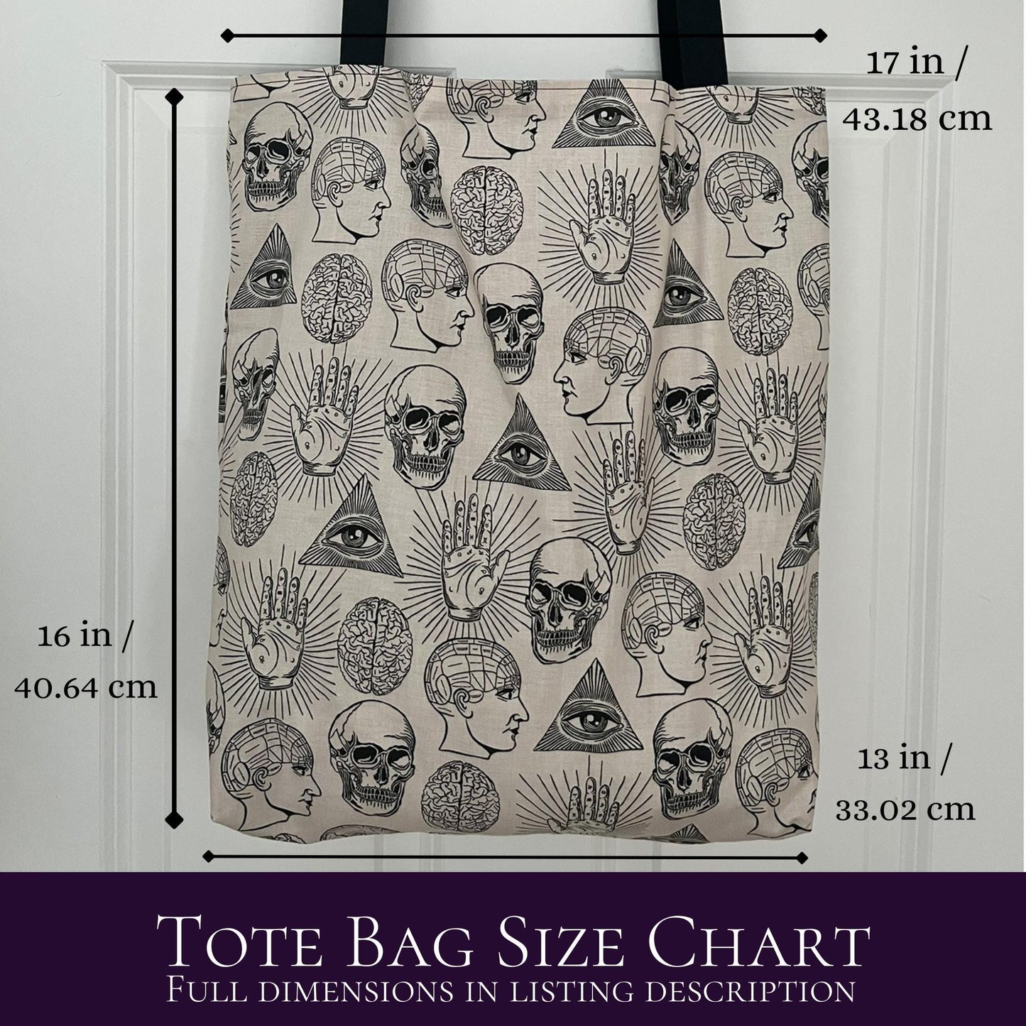 Witchy Tote Bag, Overnight Shoulder Bag, Gothic Witchy Tote Bag, Tarot Tote Bag, Witch Bag