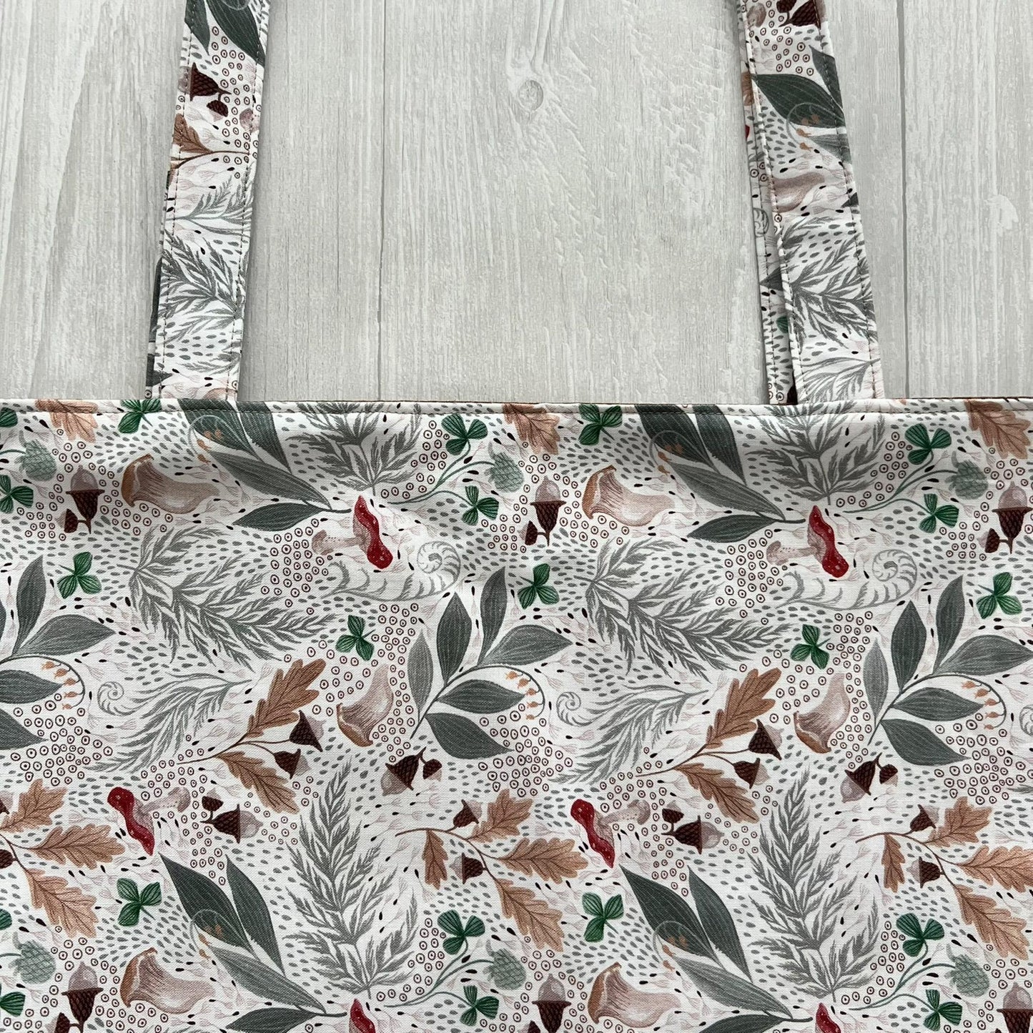 Mushroom Foliage Tote Bag, Shoulder Bag, Witchy Tarot Tote Bag, Overnight Tote Bag, Cottagecore Witch Bag