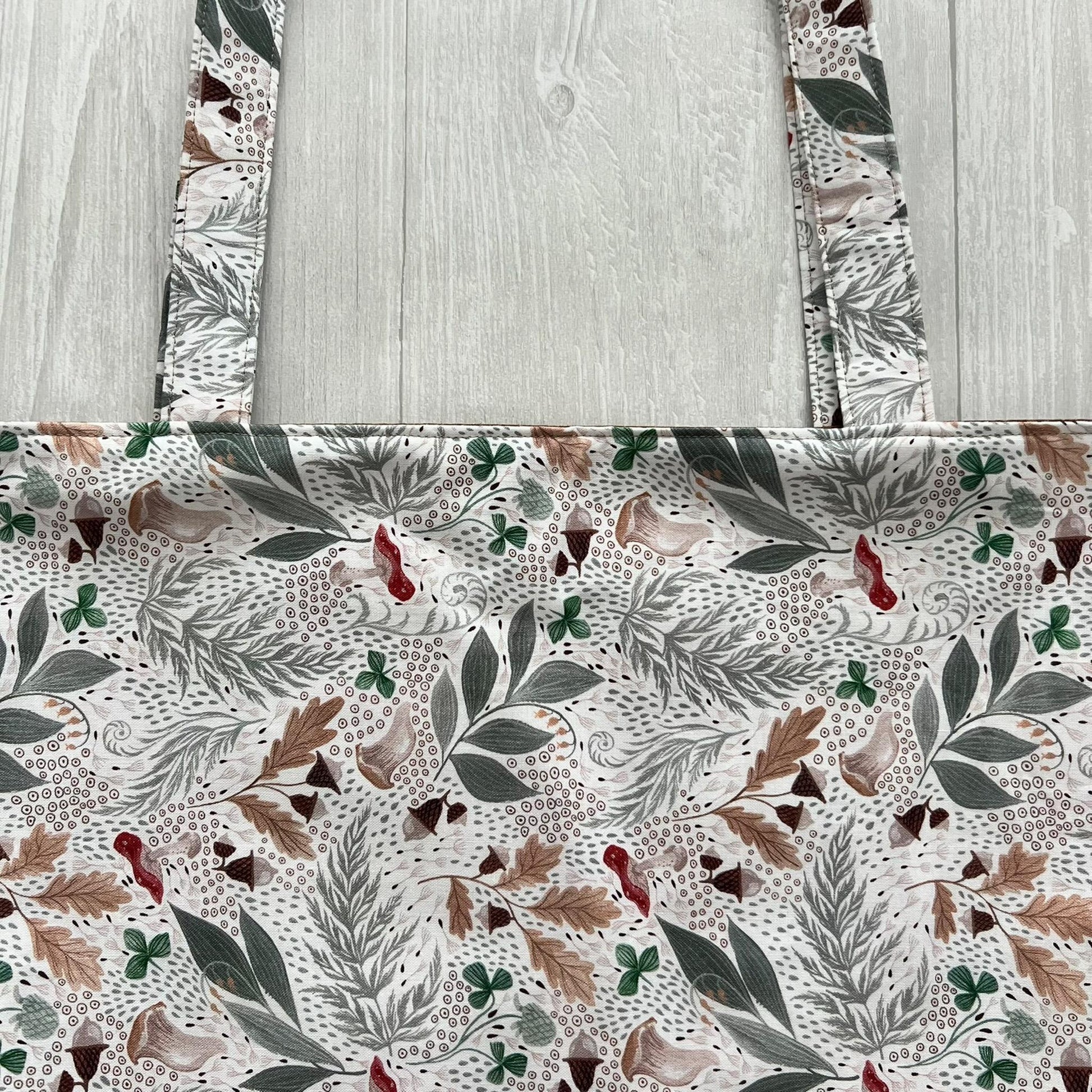 Mushroom Foliage Tote Bag, Shoulder Bag, Witchy Tarot Tote Bag, Overnight Tote Bag, Cottagecore Witch Bag