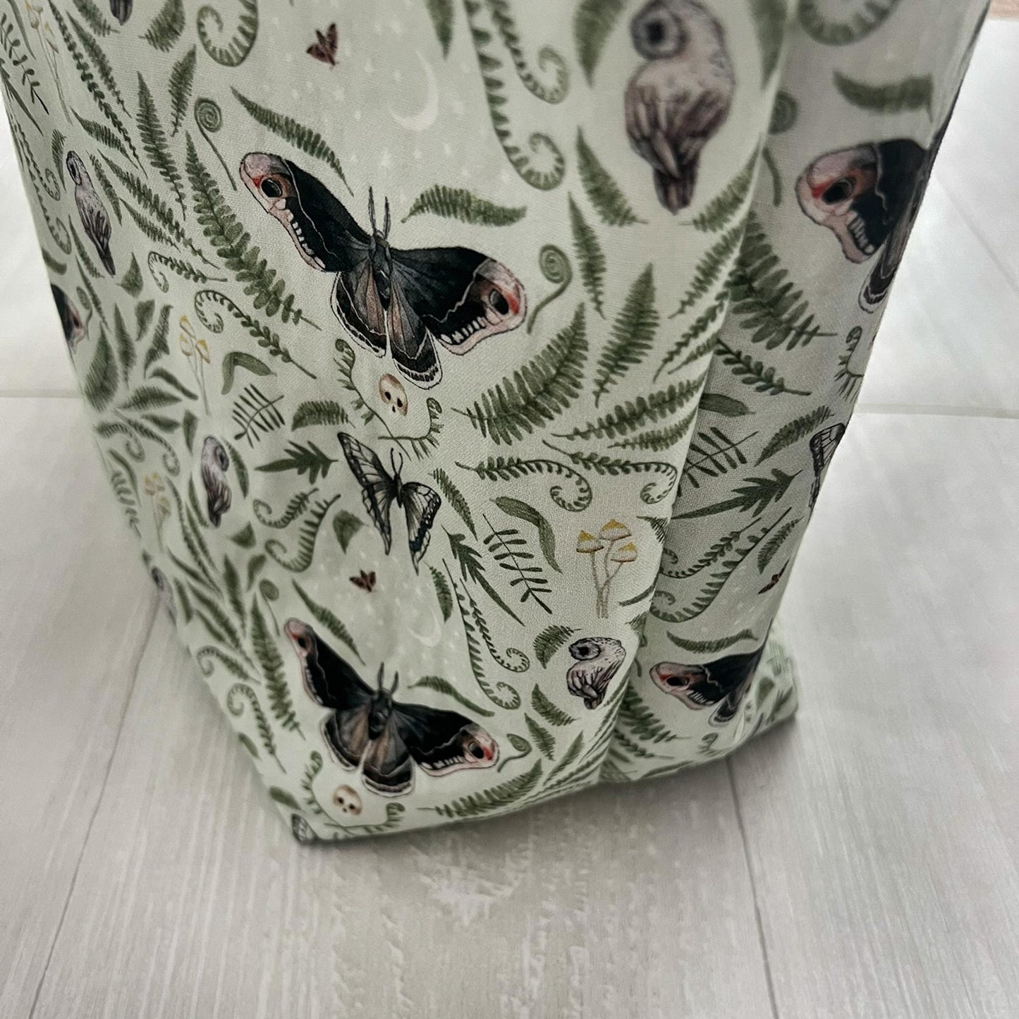 Mint Green Lunar Moth Tote Bag With Pockets, Shoulder Bag, Witchy Tarot Tote Bag, Overnight Tote Bag, Witch Bag