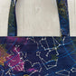 Galactic Canvas Tote Bag, Shoulder Bag, Witchy Tarot Tote Bag, Overnight Tote Bag, Witch Bag