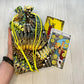 Large Feather Tarot Bag, Yellow Lined Drawstring Pouch, Tarot Deck Storage Holder, Pagan Witchcraft Wiccan Divination Tools Gifts & Supplies