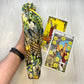 Large Feather Tarot Bag, Yellow Lined Drawstring Pouch, Tarot Deck Storage Holder, Pagan Witchcraft Wiccan Divination Tools Gifts & Supplies