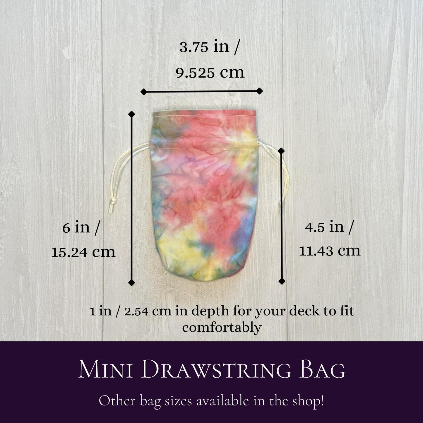 Mini Tie Dye Tarot Bag, Drawstring Pouch, Tarot Deck Storage Holder, Pocket Tarot, Pagan Witchcraft Wiccan Divination Tools Gifts & Supplies
