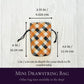 Mini Checkered Tarot Deck Bag, Drawstring Pouch, Pocket Tarot, Dice Rune Crystal Bag, Witchcraft & Wiccan Supplies Gift, Divination Tools