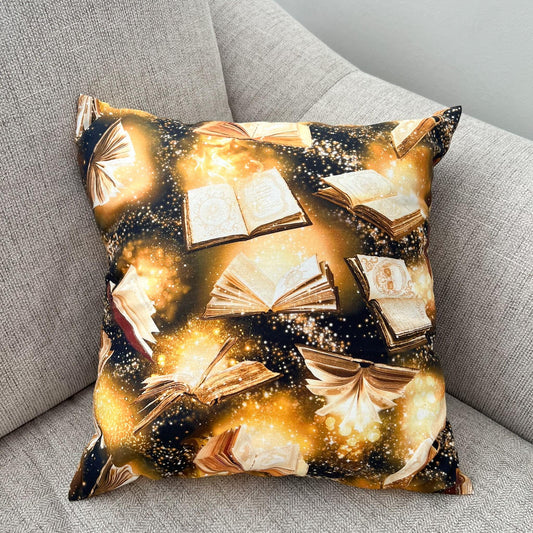 Witchy Throw Pillow, Book of Shadow Pillow Case & Insert, Halloween Home Decor, 15x15 Handmade Pillow Cover