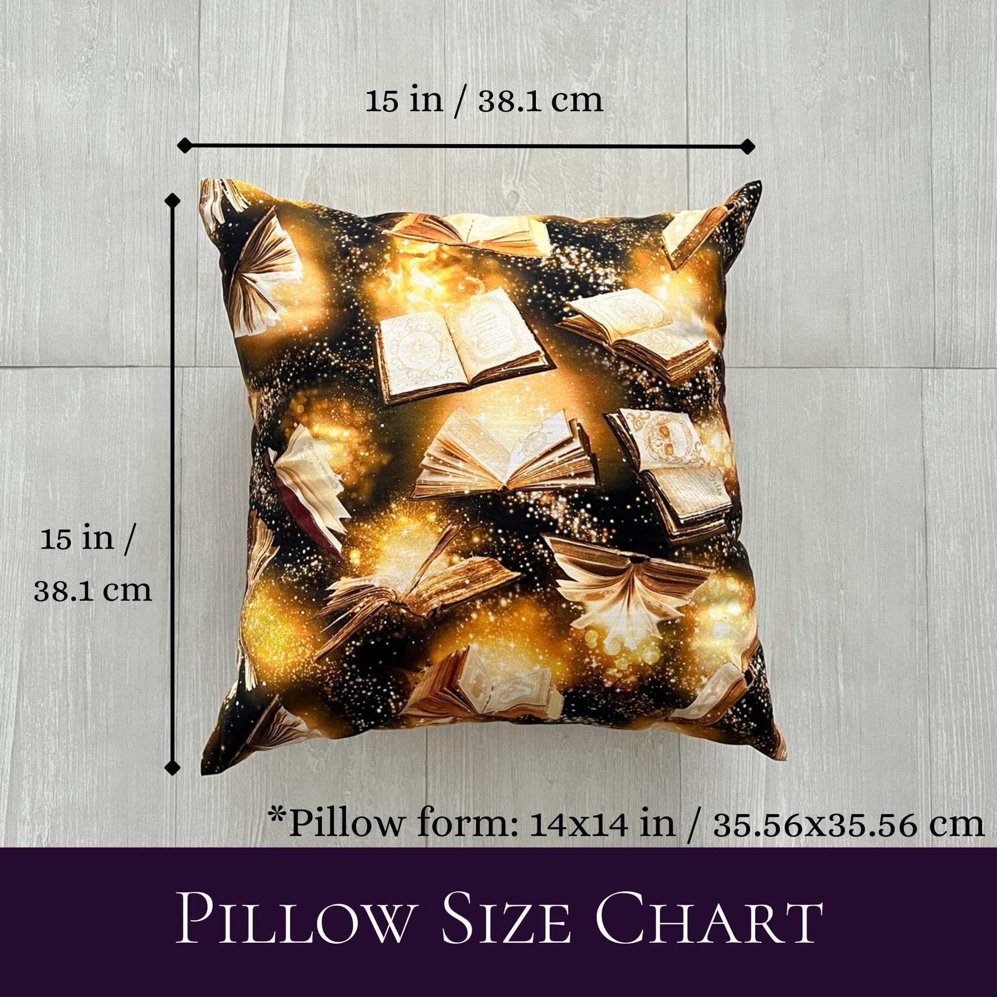 Witchy Throw Pillow, Book of Shadow Pillow Case & Insert, Halloween Home Decor, 15x15 Handmade Pillow Cover