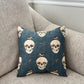 Witchy Skull Throw Pillow, Accent Pillow Case & Insert, Halloween Home Decor, 13x13 Handmade Pillow Cover