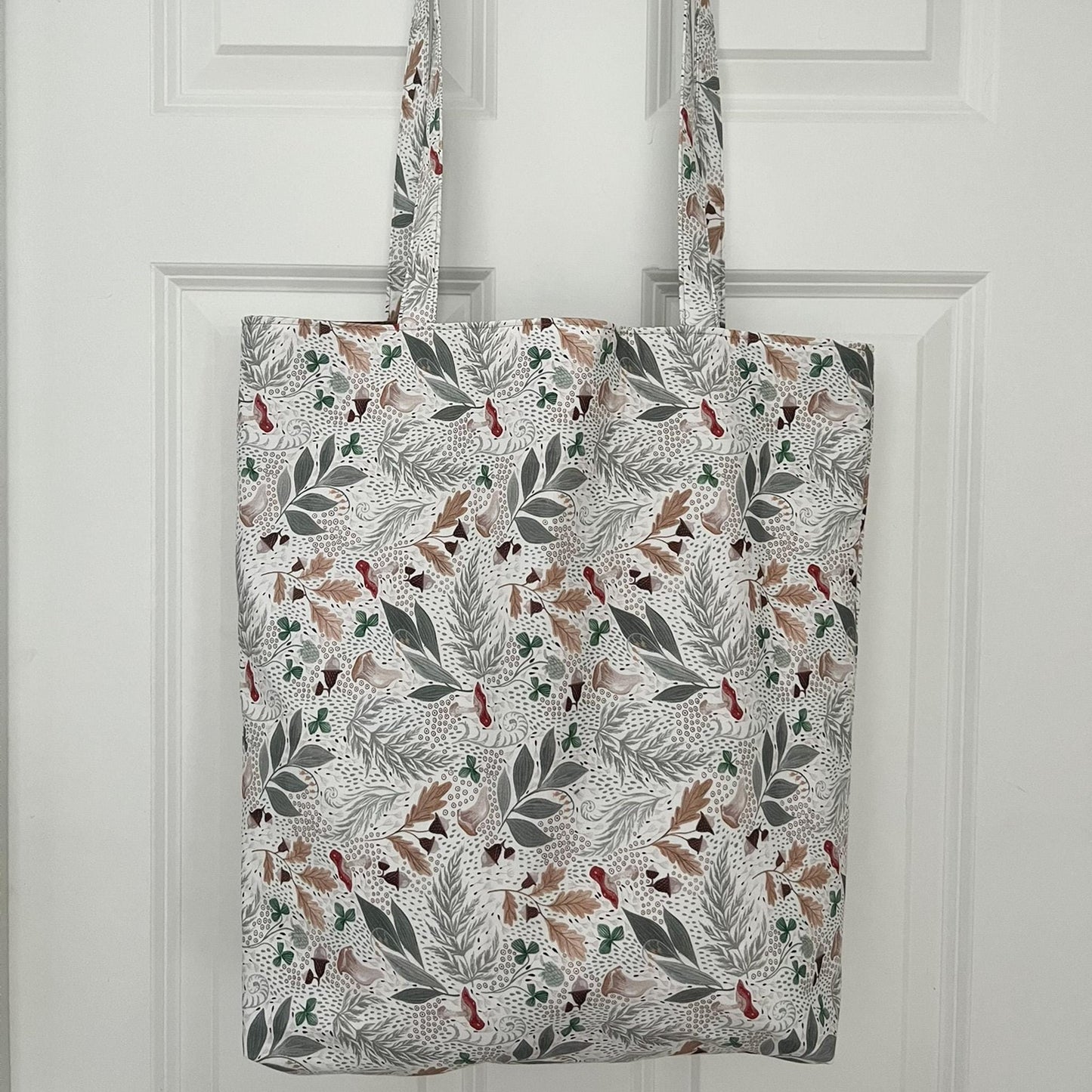 Mushroom Foliage Tote Bag, Shoulder Bag, Witchy Tarot Tote Bag, Overnight Tote Bag, Cottagecore Witch Bag
