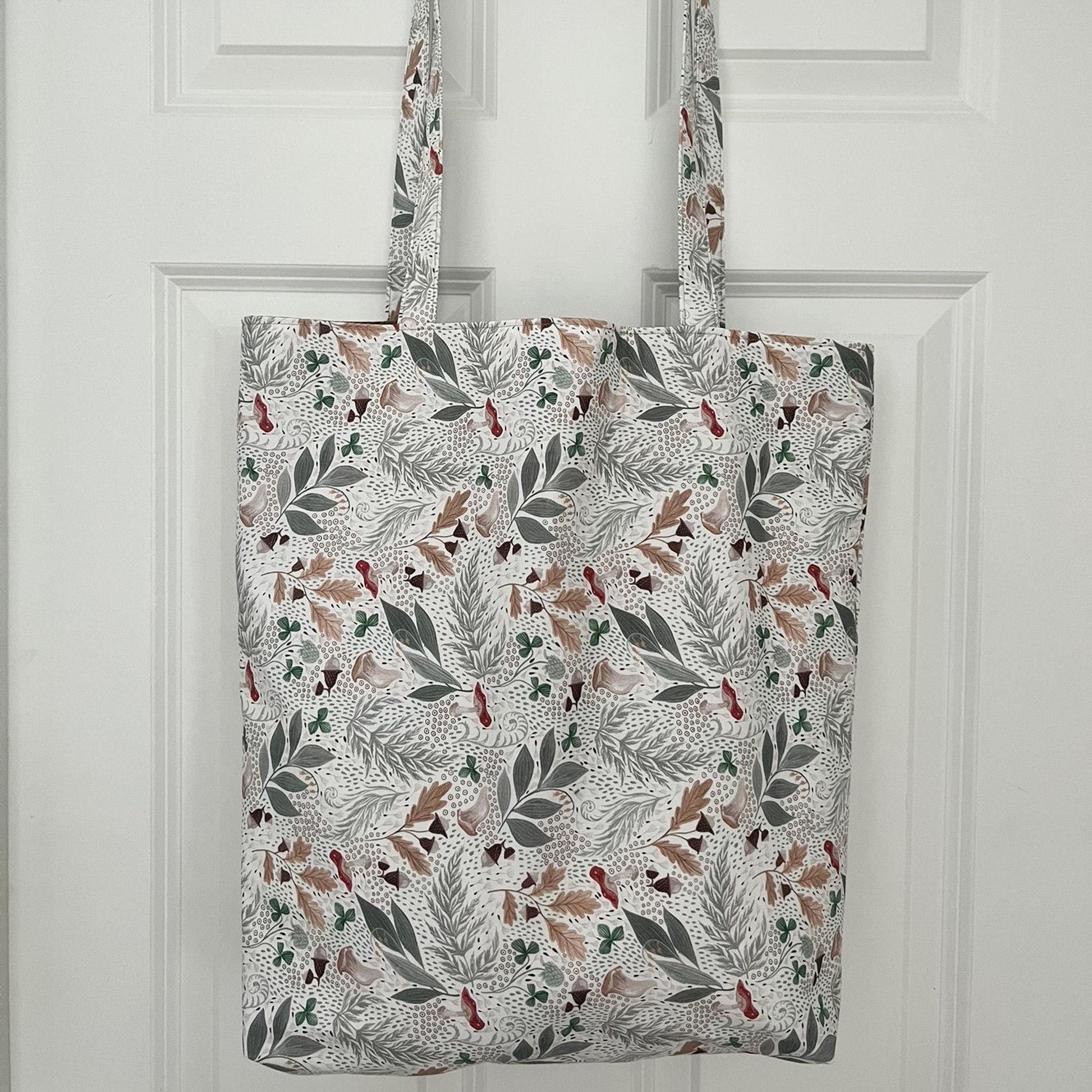 Mushroom Foliage Tote Bag, Shoulder Bag, Witchy Tarot Tote Bag, Overnight Tote Bag, Cottagecore Witch Bag