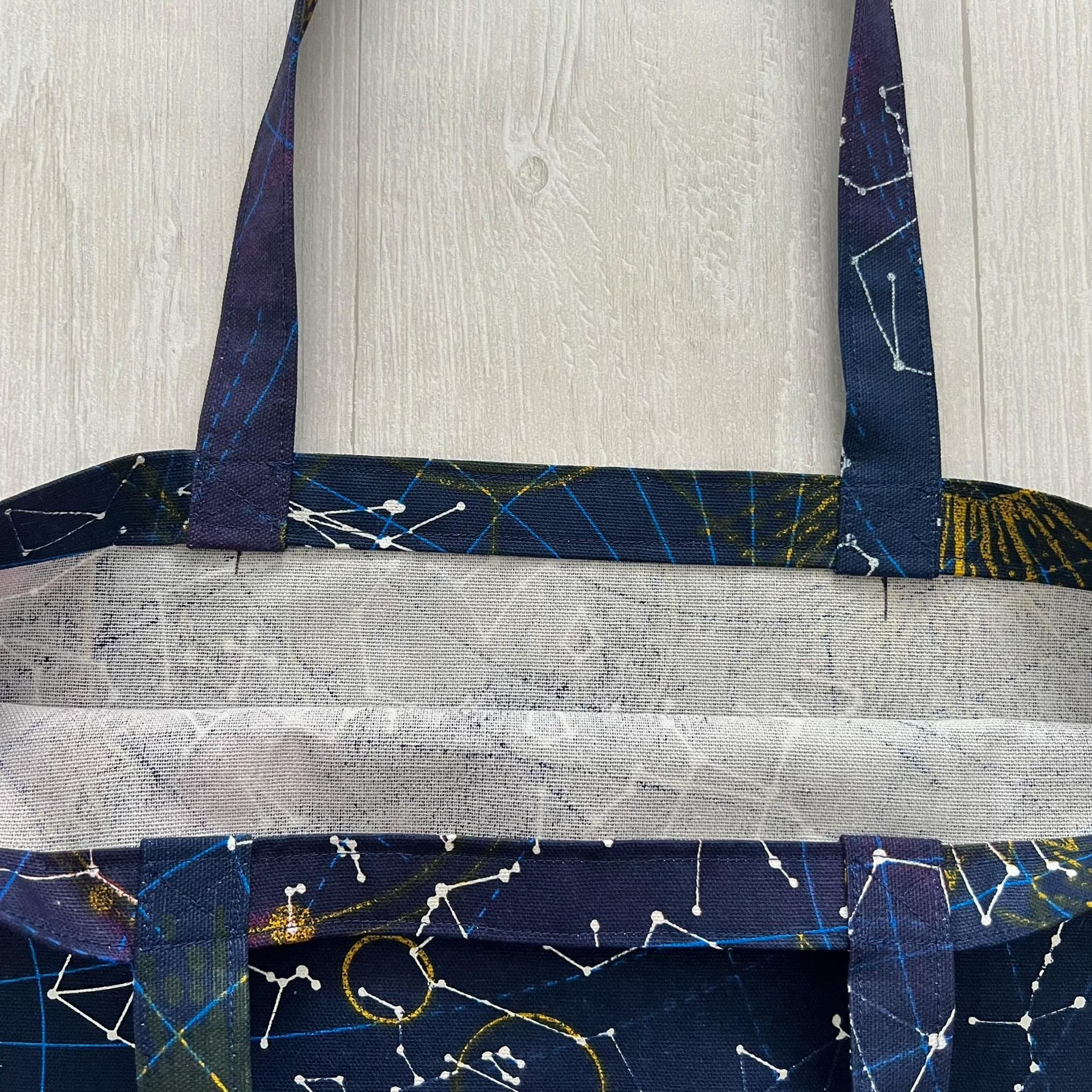 Galactic Canvas Tote Bag, Shoulder Bag, Witchy Tarot Tote Bag, Overnight Tote Bag, Witch Bag
