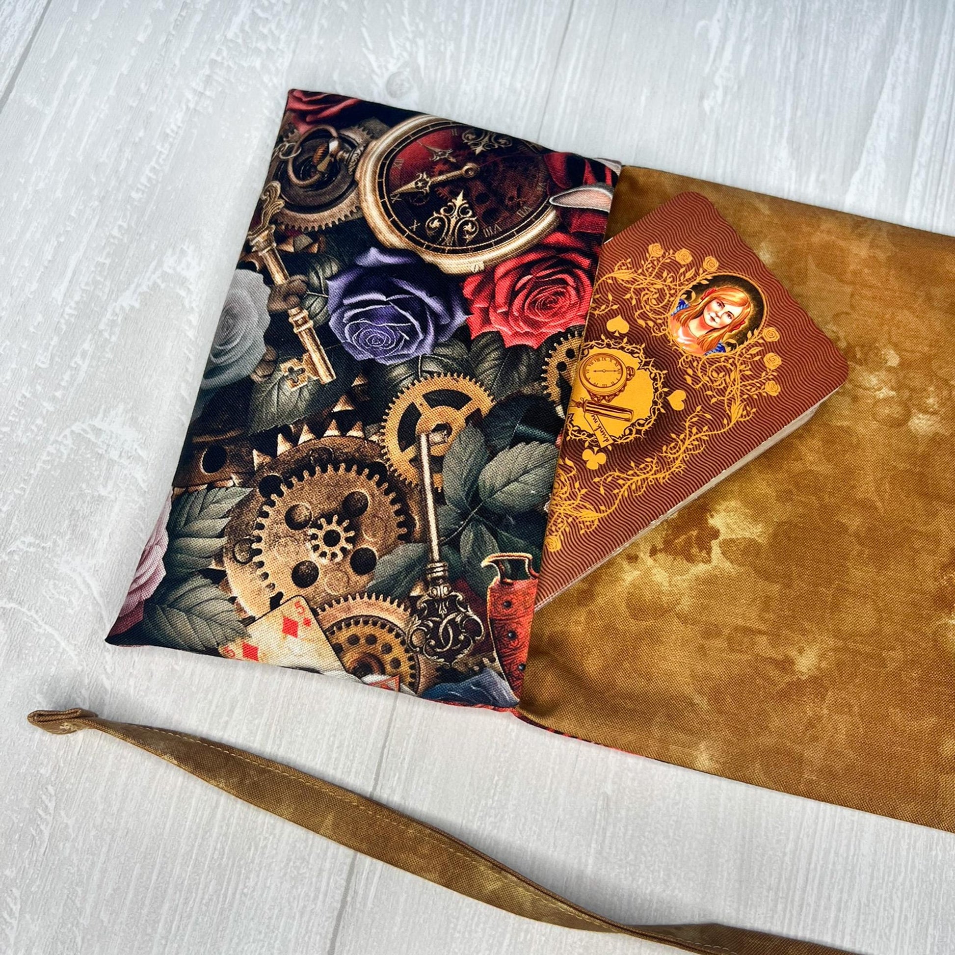 Customizable Wonderland Tarot Wrap Pouch, Alice's Adventures in Wonderland Tarot Bag, Cat White Rabbit Tarot Deck Wrap