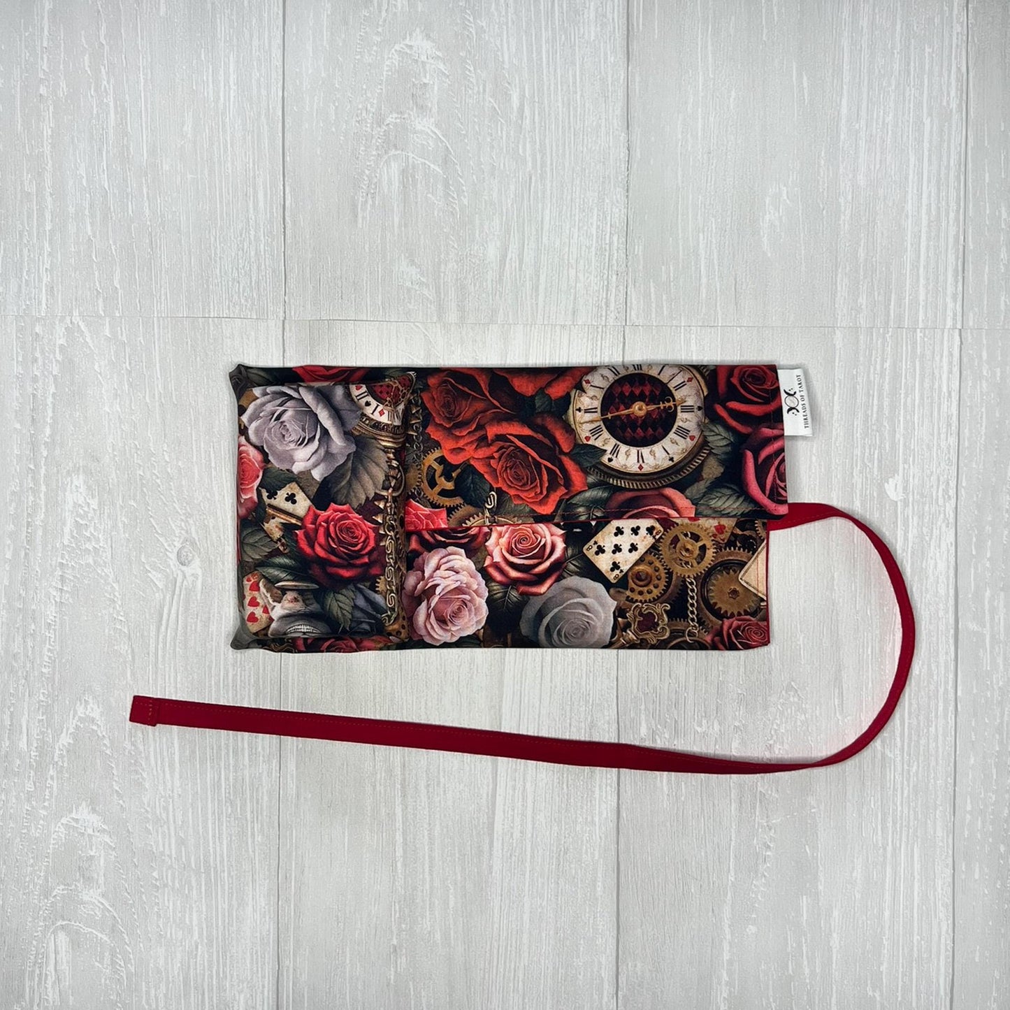 Customizable Wonderland Tarot Wrap, Alice's Adventures in Wonderland Tarot Bag, Cat White Rabbit Tarot Deck Wrap
