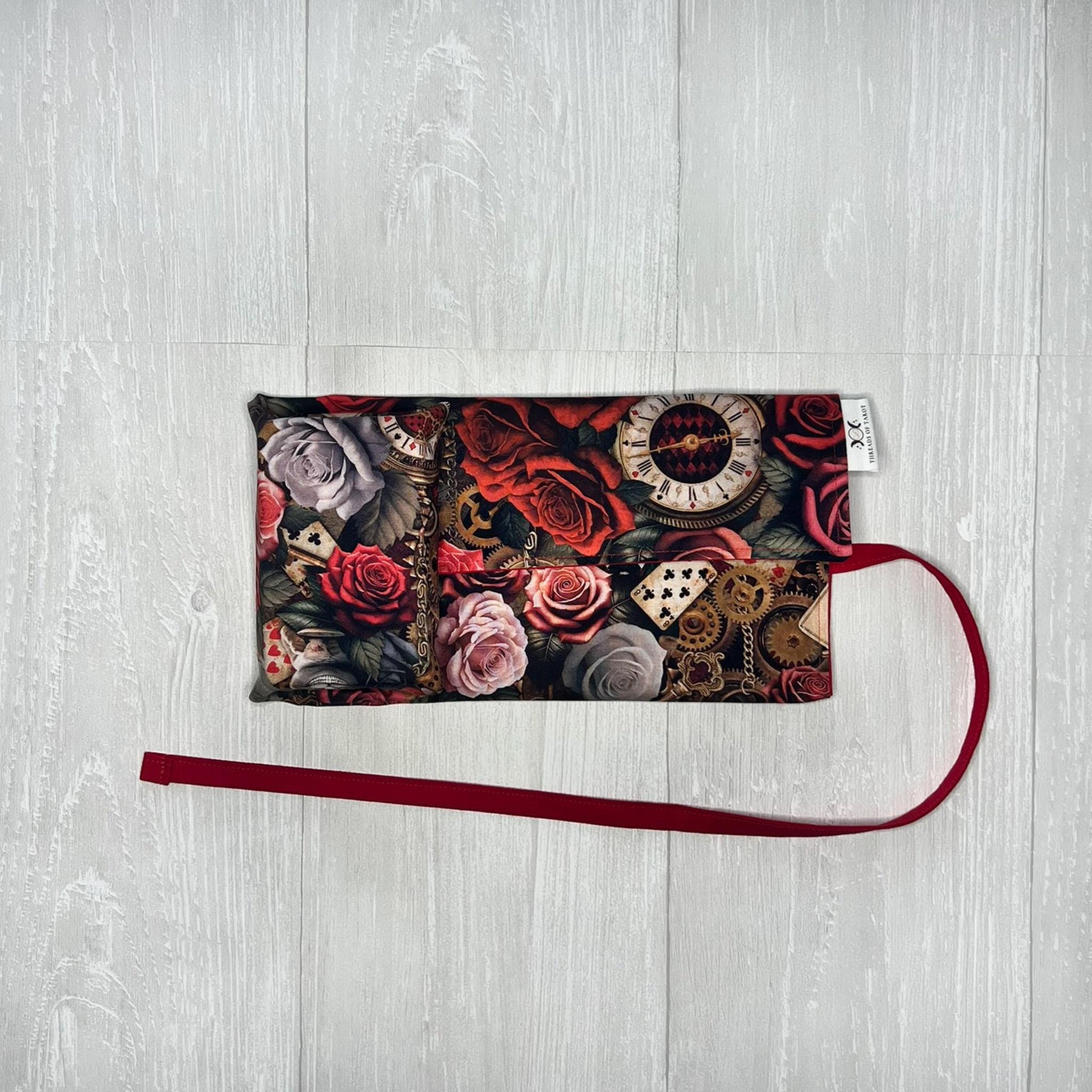 Customizable Wonderland Tarot Wrap, Alice's Adventures in Wonderland Tarot Bag, Cat White Rabbit Tarot Deck Wrap