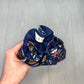 Alice's Adventures in Wonderland Tarot Bag, Wonderland Tarot Deck Bag, Cat White Rabbit Tarot, Navy Blue Tarot Bag