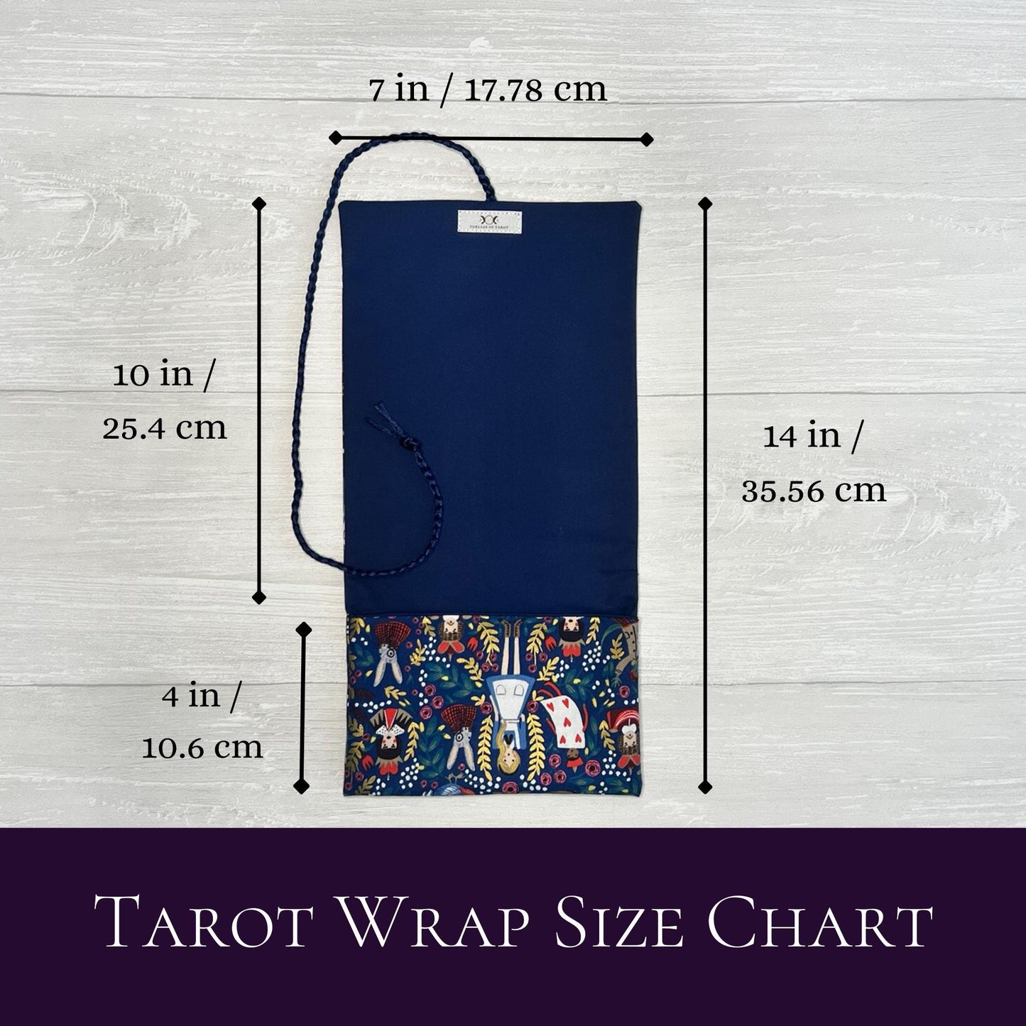 Alice's Adventures in Wonderland Tarot Wrap Pouch, Wonderland Tarot Card Pouch, Cat White Rabbit Tarot Deck Holder