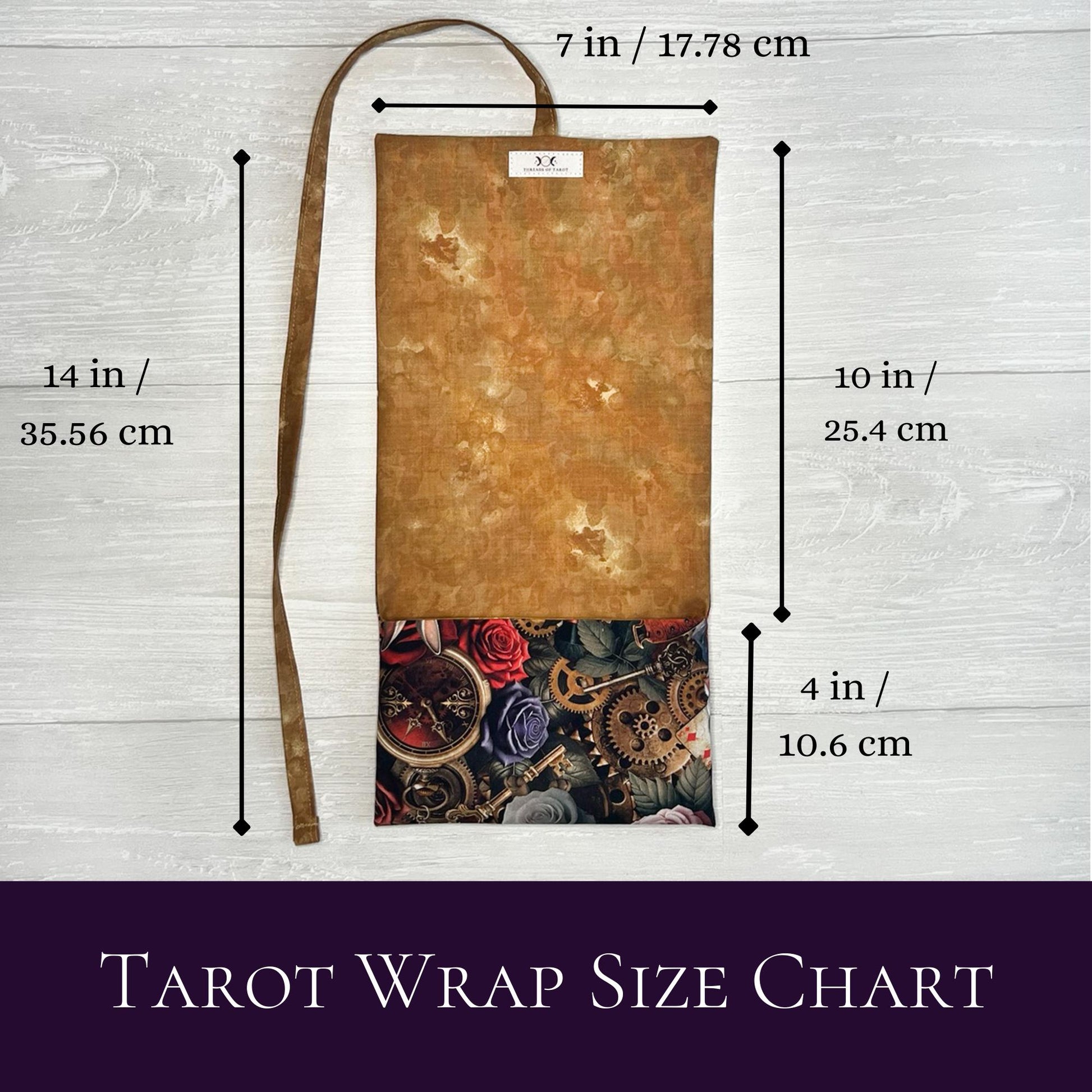 Customizable Wonderland Tarot Wrap Pouch, Alice's Adventures in Wonderland Tarot Bag, Cat White Rabbit Tarot Deck Wrap