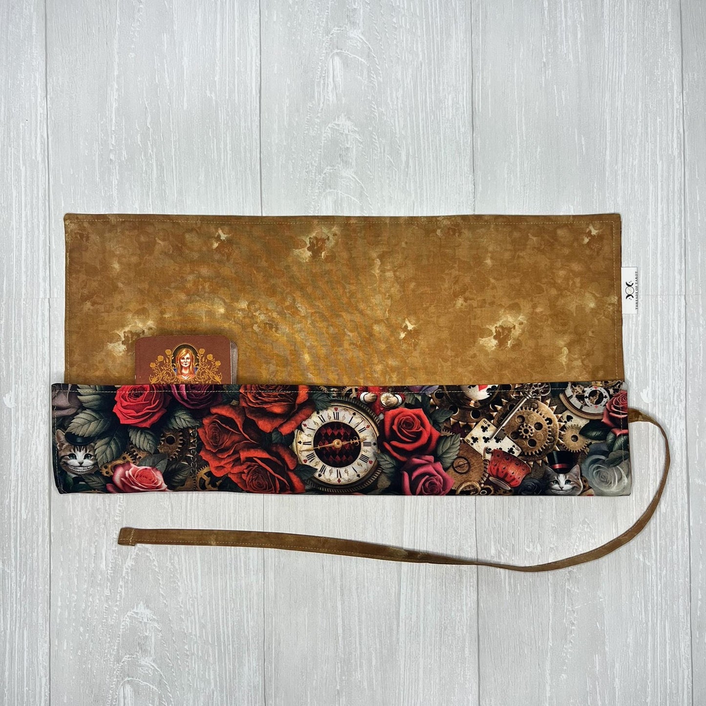 Customizable Wonderland Tarot Wrap, Alice's Adventures in Wonderland Tarot Bag, Cat White Rabbit Tarot Deck Wrap