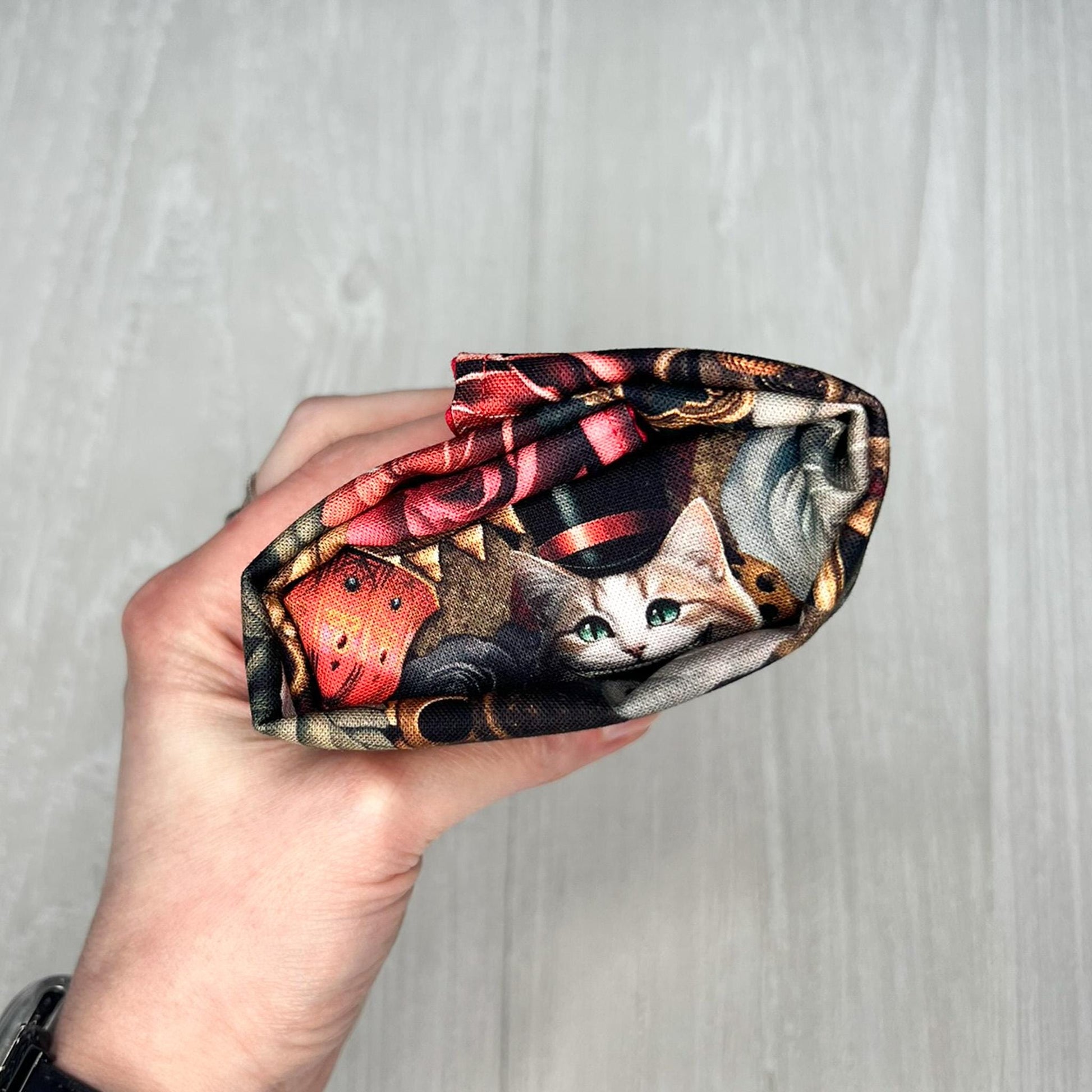 Customizable Wonderland Tarot Wrap, Alice's Adventures in Wonderland Tarot Bag, Cat White Rabbit Tarot Deck Wrap