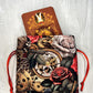 Wonderland Tarot Deck Bag, Alice's Adventures in Wonderland Tarot Bag, Cat White Rabbit Tarot, Red Tarot Pouch