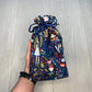 Alice's Adventures in Wonderland Tarot Bag, Wonderland Tarot Deck Bag, Cat White Rabbit Tarot, Navy Blue Tarot Bag