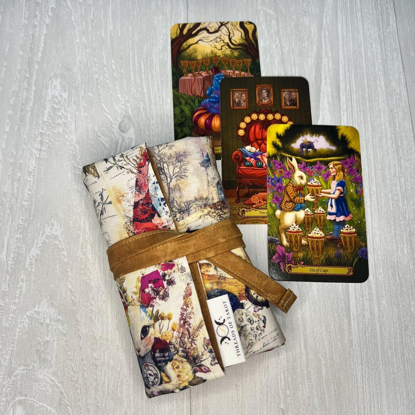 Alice's Adventures in Wonderland Tarot Bag, Wonderland Tarot Wrap, Vintage Like Watercolor Alice Tarot Wrap