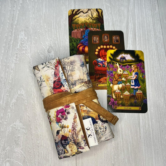 Alice's Adventures in Wonderland Tarot Bag, Wonderland Tarot Wrap, Vintage Like Watercolor Alice Tarot Wrap