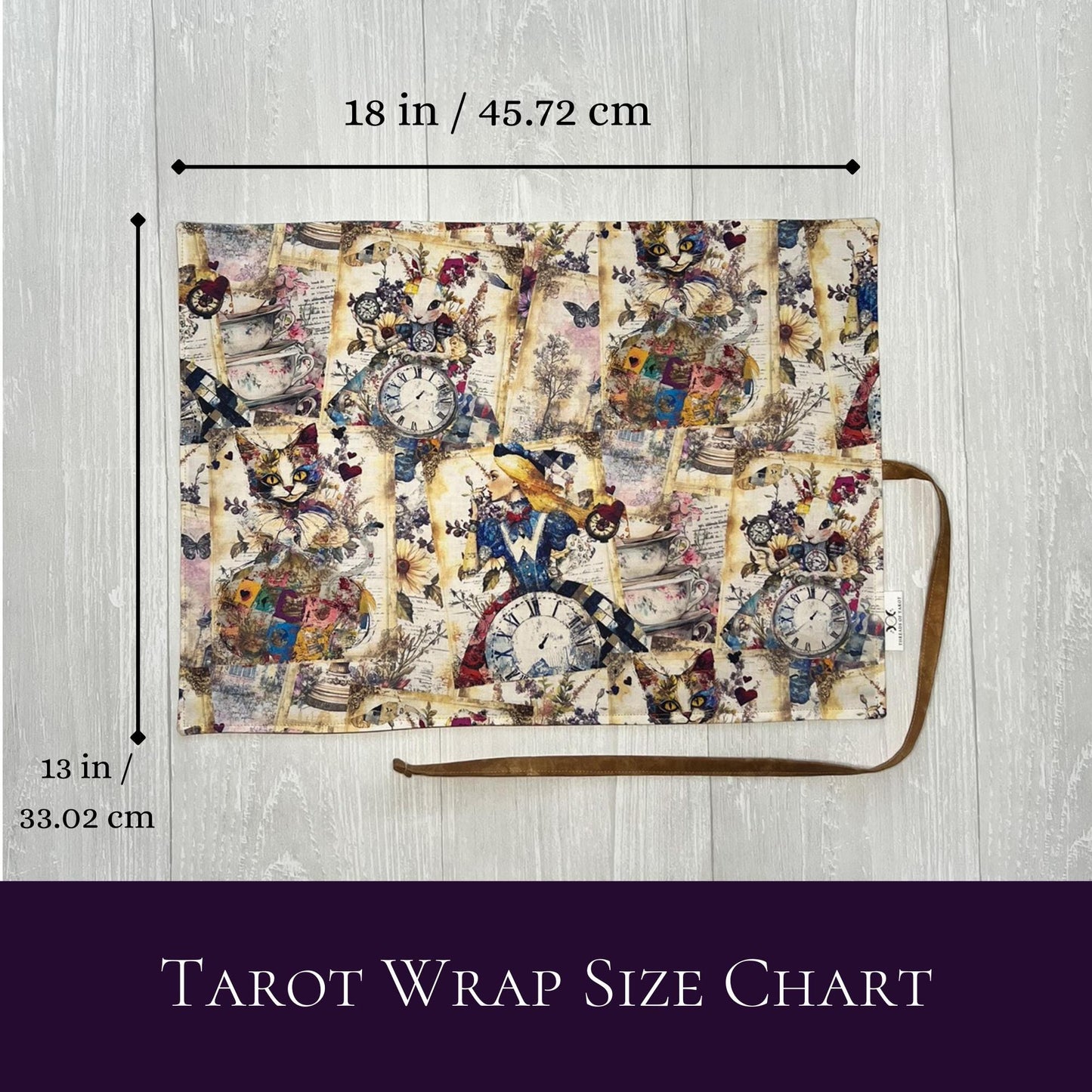 Alice's Adventures in Wonderland Tarot Bag, Wonderland Tarot Wrap, Vintage Like Watercolor Alice Tarot Wrap