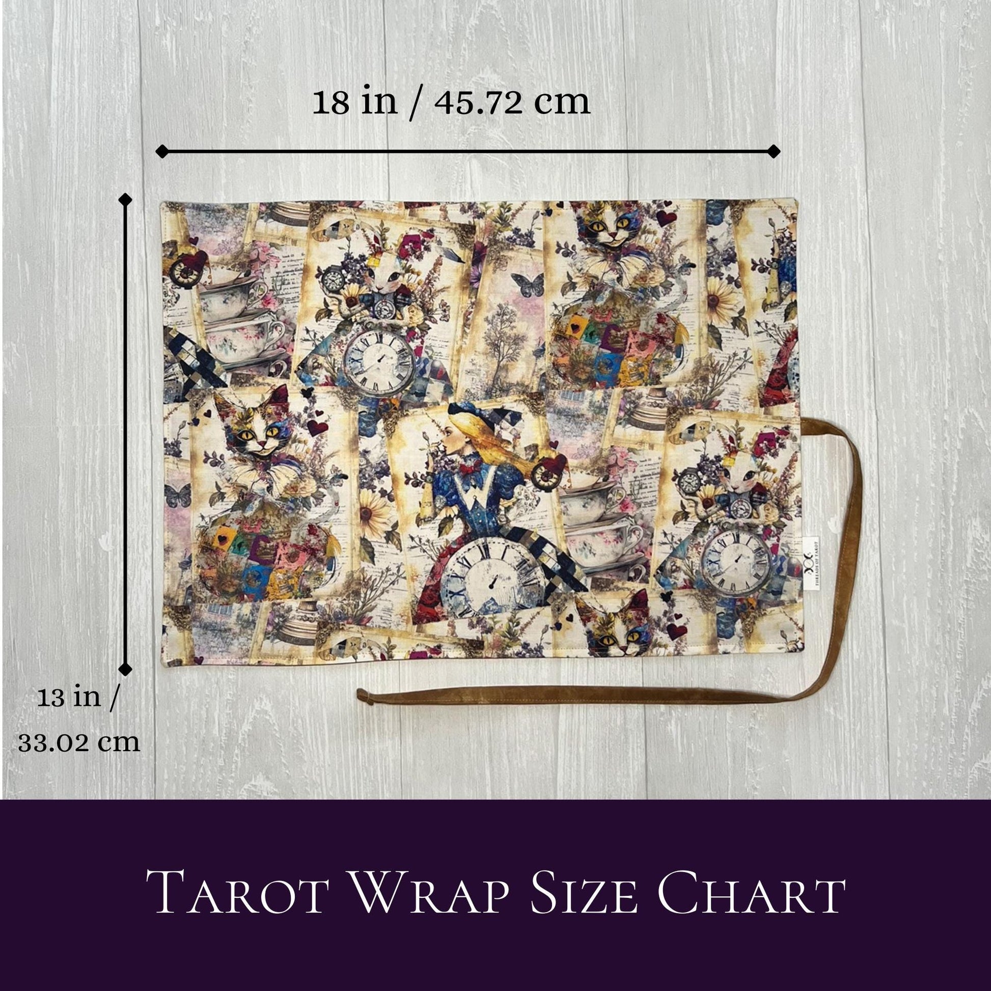 Alice's Adventures in Wonderland Tarot Bag, Wonderland Tarot Wrap, Vintage Like Watercolor Alice Tarot Wrap