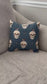 Witchy Skull Throw Pillow, Accent Pillow Case & Insert, Halloween Home Decor, 13x13 Handmade Pillow Cover