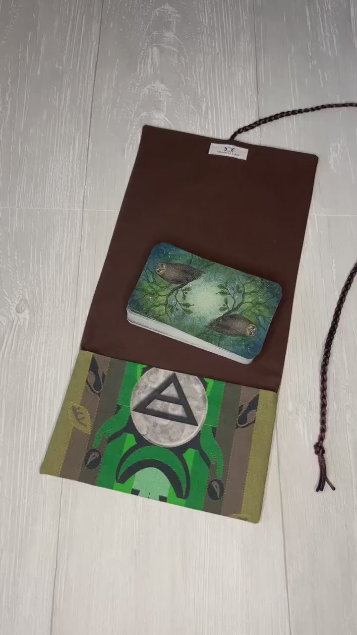 Earth Symbol Tarot Wrap, Alchemy Tarot Fold Over Pouch, Tarot Supplies & Accessories, Tarot Card Holder, Divination Tools, Tarot Reader Gift