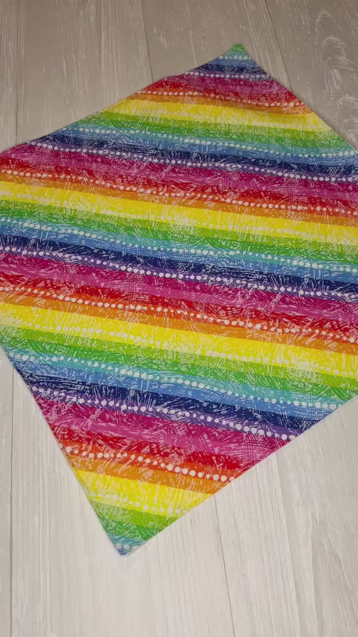 Striped Rainbow Altar Cloth, Tarot Cloth, Tarot Reading Supplies and Accessories, Rune & Charm Casting Cloth, Pagan Witch Tarot Reader Gift