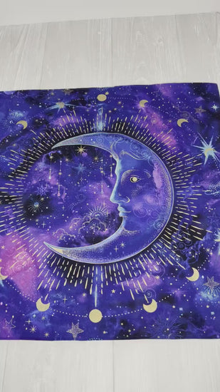 Crescent Moon Altar Cloth, Tarot Reading Cloth, Ritual Cloth, Rune Casting, Tarot Reading Supplies, Witchy Gift Supplies, Divination Tools