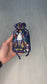 Mini Alice's Adventures in Wonderland Tarot Bag, Wonderland Tarot Deck Bag, Cat White Rabbit Pocket Tarot Bag, Navy Blue Trinket Dice Bag