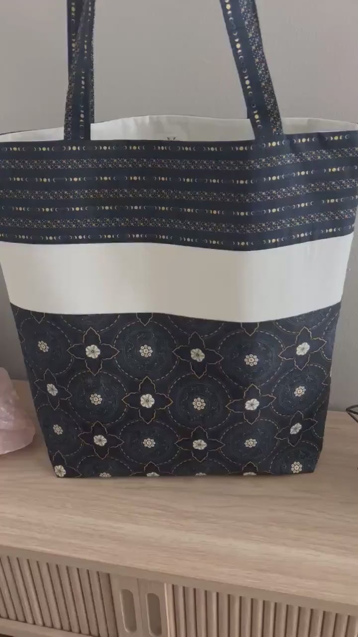 Celestial Tote Bag, Astrological Moon Phase Shoulder Bag, Witchy Tarot Tote Bag, Overnight Tote Bag, Witch Bag