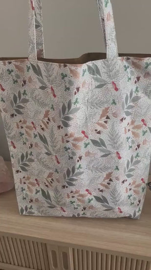 Mushroom Foliage Tote Bag, Shoulder Bag, Witchy Tarot Tote Bag, Overnight Tote Bag, Cottagecore Witch Bag