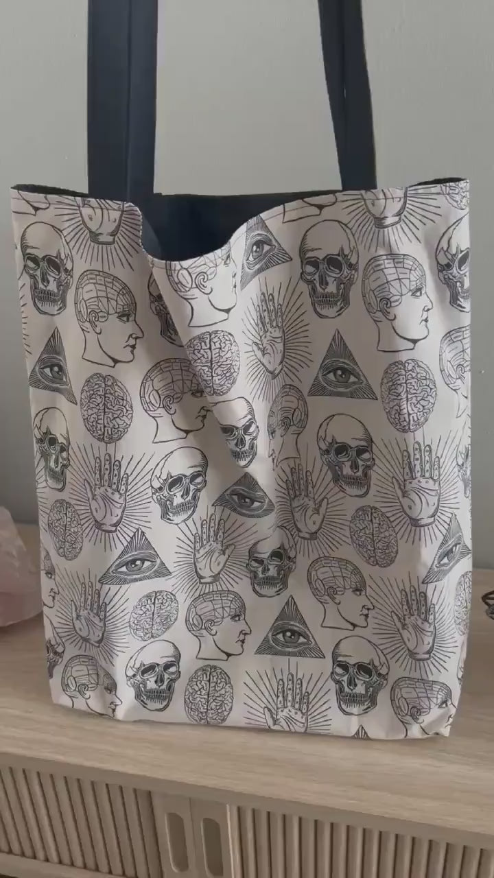 Witchy Tote Bag, Overnight Shoulder Bag, Gothic Witchy  Tote Bag, Tarot Tote Bag, Witch Bag