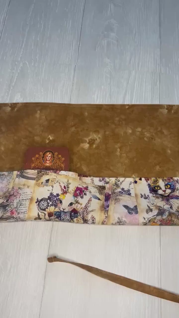 Alice's Adventures in Wonderland Tarot Bag, Wonderland Tarot Wrap, Vintage Like Watercolor Alice Tarot Wrap
