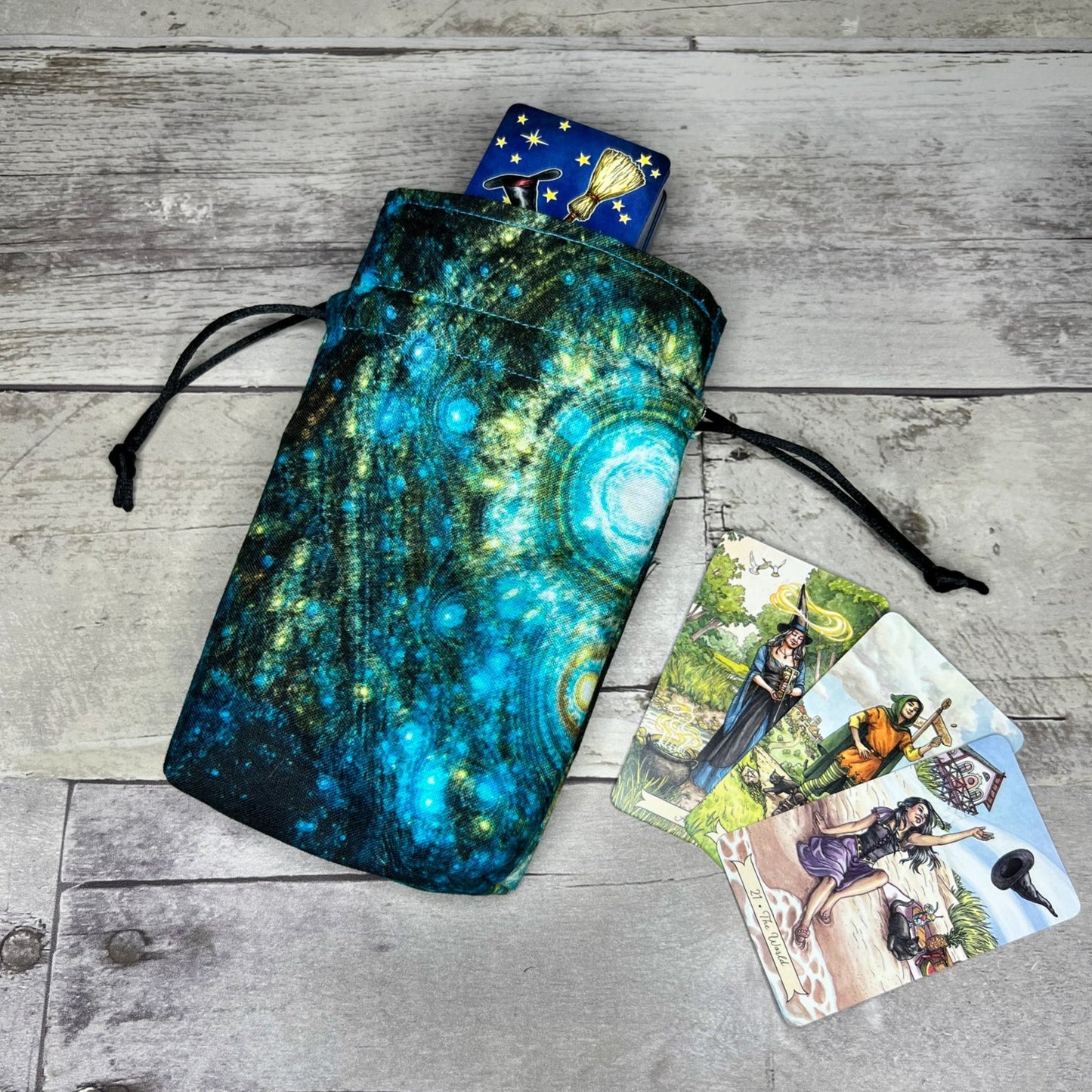 Mini Sized Blue Galactic Tarot Bag
