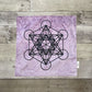 Purple Metatron's Cube Tarot Altar Cloth - 14"x14"