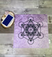 Purple Metatron's Cube Tarot Altar Cloth - 14"x14"