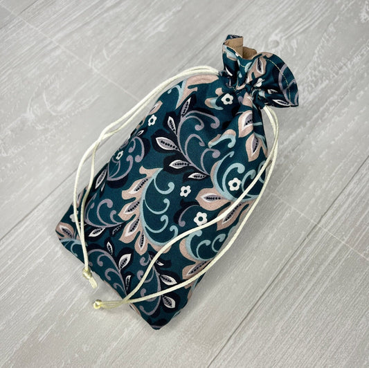 Floral Tarot Bag, Drawstring Pouch, Tarot Deck Storage Holder, Standard Tarot Case, Pagan Witchcraft Divination Tools Gifts & Supplies